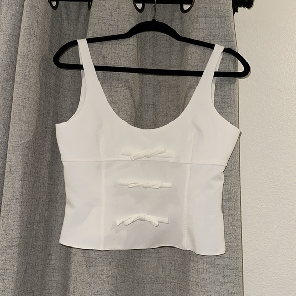 NWOT Zara Front Bows Top - Picture 2 of 5